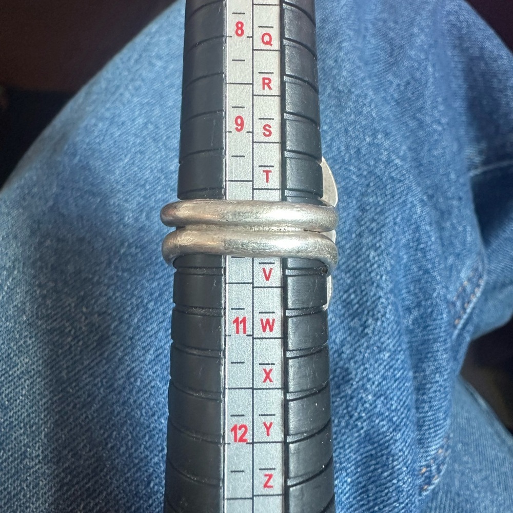 Vintage, likely Old Pawn, Sterling Silver Turquoise and Coral Ring size 10 - Picture 4 of 8